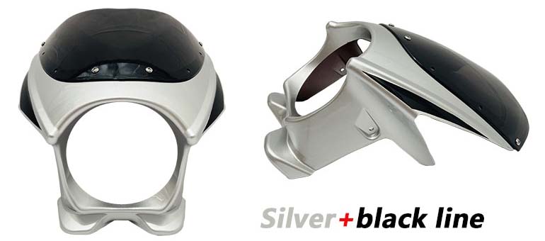 Обтекатель (ветровик, ветровое стекло) CB400SF, серебро + черный