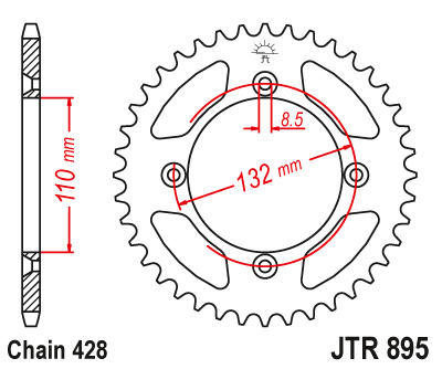 Звезда ведомая ст. JT, JTR895.46, KTM85SX 03-24 (07.RS61003)