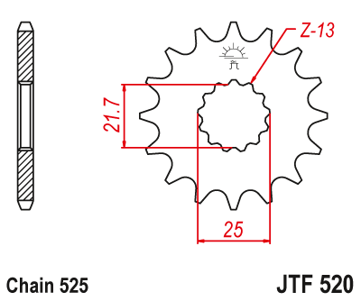 Звезда ведущая JT, JTF520.17