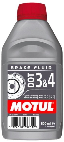 Тормозная жидкость MOTUL DOT 3/4 Brake Fluid, синтетическая (0.5л)