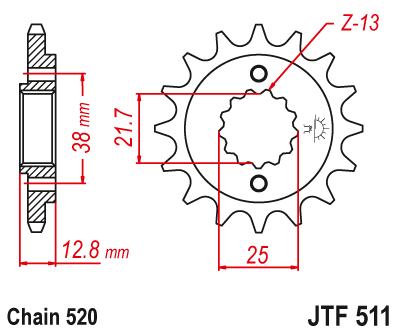 Звезда ведущая JT, JTF511.15