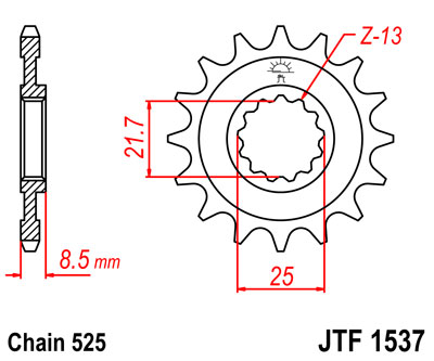 Звезда ведущая JT, JTF1537.17, ZX-10R