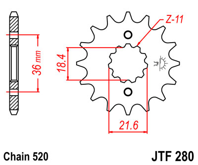 Звезда ведущая JT, JTF280.13