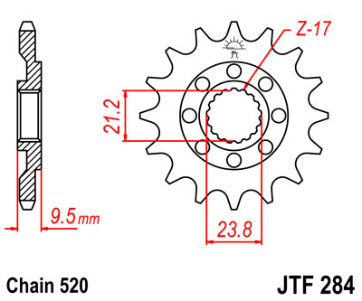 Звезда ведущая JT, JTF284.13SC