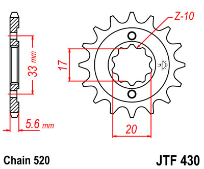 Звезда ведущая JT, JTF430.13