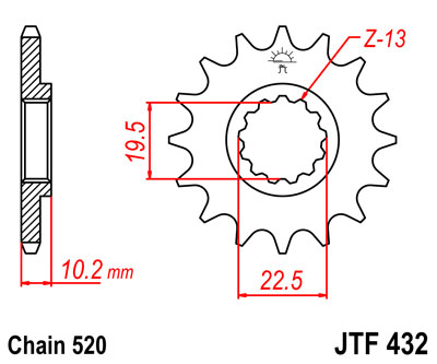 Звезда ведущая JT, JTF432.13SC