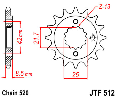 Звезда ведущая JT, JTF512.16