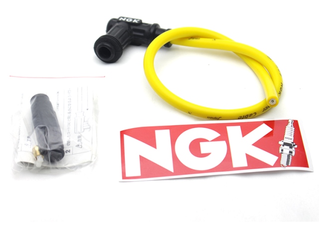 Свечной колпачок NGK под 90 градусов с проводом, черно-желтый