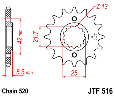 Звезда ведущая JT, JTF516.13