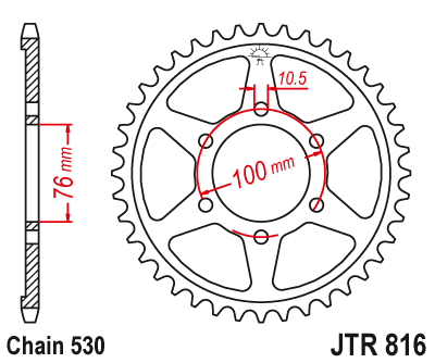 Звезда ведомая ст. JT, JTR816.43