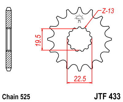 Звезда ведущая JT, JTF433.14