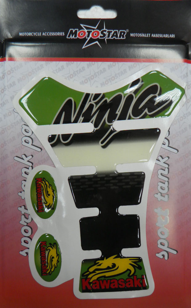 5115 Наклейка на бензобак Kawasaki Ninja бело-зеленая