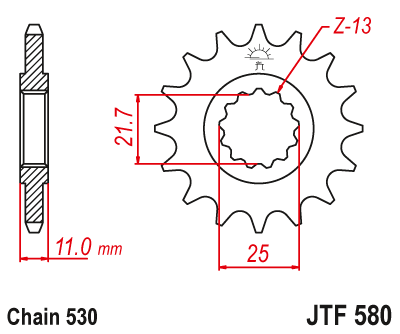 Звезда ведущая JT, JTF580.16
